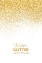 Vector illustration of falling glitter confetti, golden dust. Fe Royalty Free Stock Photo