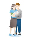 Vector illustration Family with newborn baby Royalty Free Stock Photo