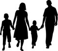 Vector silhouette of father and mother and son