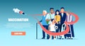 Vector illustration Family Vaccination concept Royalty Free Stock Photo