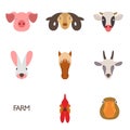 Vector illustration of farm animals with sample text