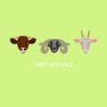 Vector illustration of farm animals with sample text