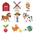 Vector Illustration Of Farm Things Royalty Free Stock Photo