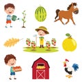 Vector Illustration Of Farm Things Royalty Free Stock Photo