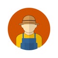 Vector illustration of the farmer avatar icon