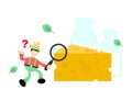 farmer man agriculture and cheese milk snack cartoon doodle flat design vector illustration Royalty Free Stock Photo
