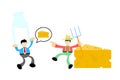 farmer man agriculture and cheese milk snack cartoon doodle flat design vector illustration Royalty Free Stock Photo