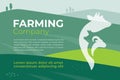 Vector illustration for farming, agriculture or livestock company with farm animals