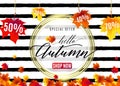 Vector illustration of fashion autumn sale poster