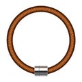 Vector illustration of fashion brown leather male braided bracelet Royalty Free Stock Photo