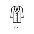 Vector illustration fashion coat flat line icon.