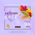 Vector illustration of fashion violet autumn sale banner