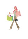 Vector illustration Illustration, fashion women shopping.part two Royalty Free Stock Photo