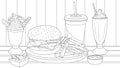 Vector illustration, fast food set Royalty Free Stock Photo