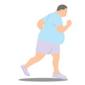 Vector illustration of Fat man Jogging