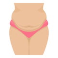 Vector illustration of a fatty female belly