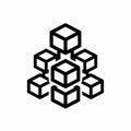Blockchain Network Cubes Icon Royalty Free Stock Photo