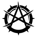 Anarchy Symbol Silhouette vector Royalty Free Stock Photo