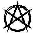 Anarchy Symbol Silhouette vector Royalty Free Stock Photo
