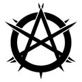 Anarchy Symbol Silhouette vector Royalty Free Stock Photo