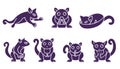 Cute Sugar Glider Vector Icon Set Royalty Free Stock Photo