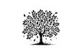 Tree silhouette vector art illustration eps Royalty Free Stock Photo
