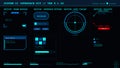 Futuristic heads up display user interface kit with digital dashboard elements and data visualization modules on dark Royalty Free Stock Photo