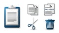 Document Management and Editing Vector Icons Set Royalty Free Stock Photo