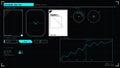 Futuristic heads up display interface kit with data visuals and system status indicators Royalty Free Stock Photo
