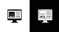 Data Analysis Monitor Icon Set - Business Statistics Display Royalty Free Stock Photo