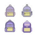 Modern flat backpack icon vector in pastel colors for school and travel projects Royalty Free Stock Photo