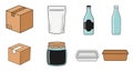 Assorted Product Packaging and Container Icons Set Royalty Free Stock Photo