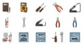 Comprehensive Set of Tools and Hardware Flat Icons Royalty Free Stock Photo