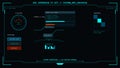Futuristic HUD interface UI kit with data visualization elements and digital dashboard components for sci-fi gaming and Royalty Free Stock Photo