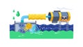 Water pipe with yellow sludge, contaminated water, vector design Generative AI Royalty Free Stock Photo