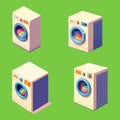 Front load washing machine with vibrant clothes vector design Royalty Free Stock Photo