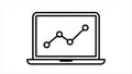 business analytics laptop vector icon with rising graph and data visualization Royalty Free Stock Photo