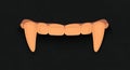 Cartoon Vampire Teeth, Halloween Fangs Isolated on Black Background, Vector Illustration Royalty Free Stock Photo