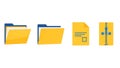 Digital File and Folder Management Icons Set Royalty Free Stock Photo