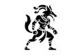 Mythical Egyptian Anubis Warrior Silhouette Vector Illustration for Tattoo Design Gaming Mascot Royalty Free Stock Photo