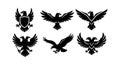 Eagle emblem set heraldic symbol vector design collection isolated on white background Royalty Free Stock Photo