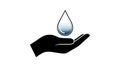 Hand Holding Water Drop Icon - Water Conservation Concept Royalty Free Stock Photo