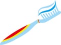 This vector illustration features a toothbrush and toothpaste. Royalty Free Stock Photo