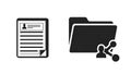 Resume and Shared Folder Icons for Digital Collaboration Royalty Free Stock Photo