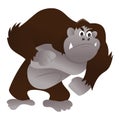 Angry Gorilla Cartoon Vector Illustration Royalty Free Stock Photo