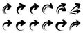 Curved arrow icons set for user interface design, web buttons, and digital navigation symbol. Royalty Free Stock Photo