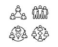 Teamwork Connection Communication Leadership Vector Icons Set Royalty Free Stock Photo