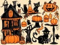 Sleek illustration of Halloween party costumes.