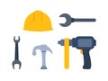 Construction Tools and Safety Gear Illustration for Building Projects Royalty Free Stock Photo