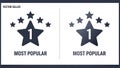 Most Popular Icon: Top Choice, Number One, Star Rating Royalty Free Stock Photo